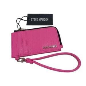 Steve Madden BZip-Web Zip Around Card Wallet / Wristlet - Pink Flash NWT